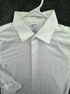 Brooks Brothers Button Up Shirt Long Sleeve White 16.5 34 Supima Cotton Regent
